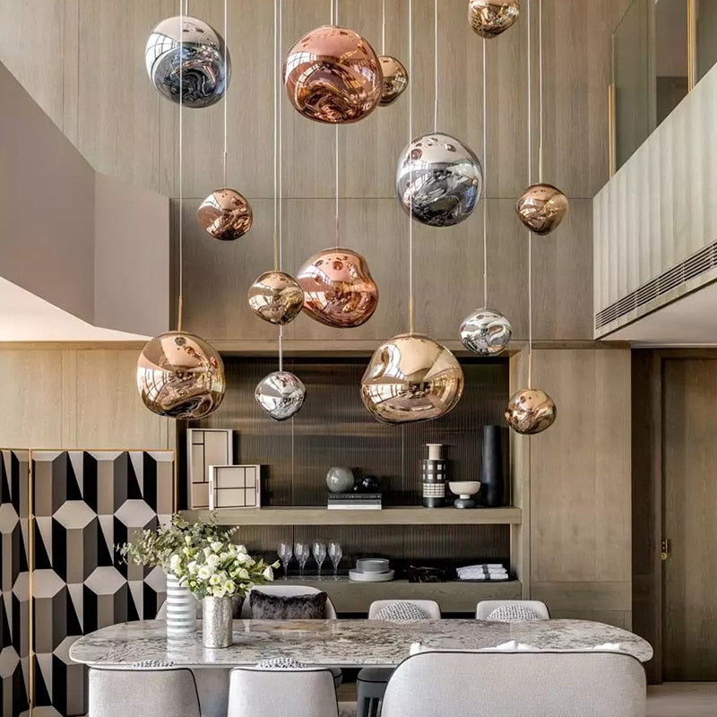Colorful Warped Pendant Lights
