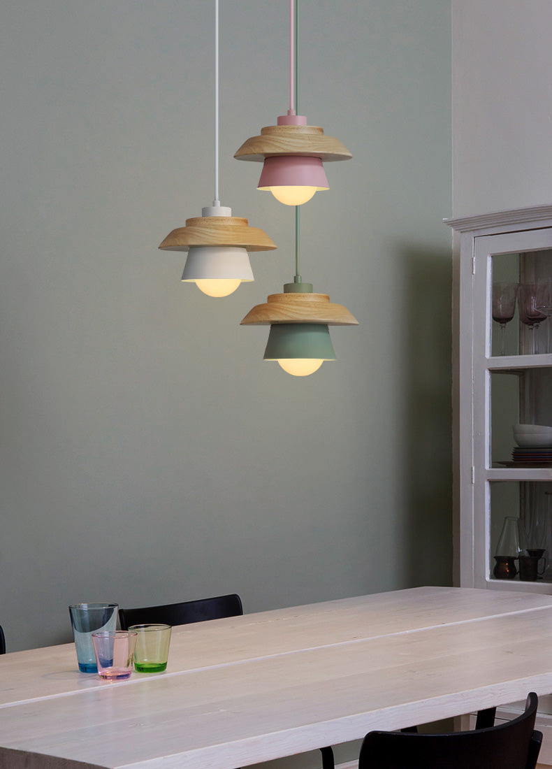 Modern Nordic wood pendant lamp
