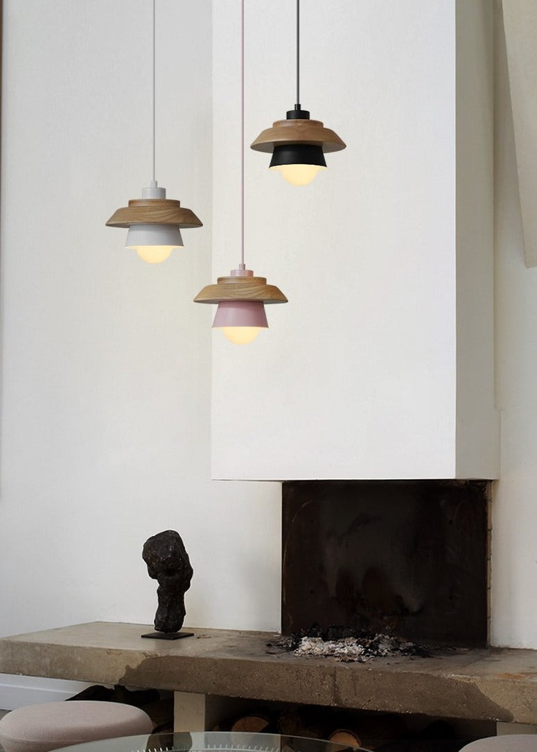 Modern Nordic wood pendant lamp