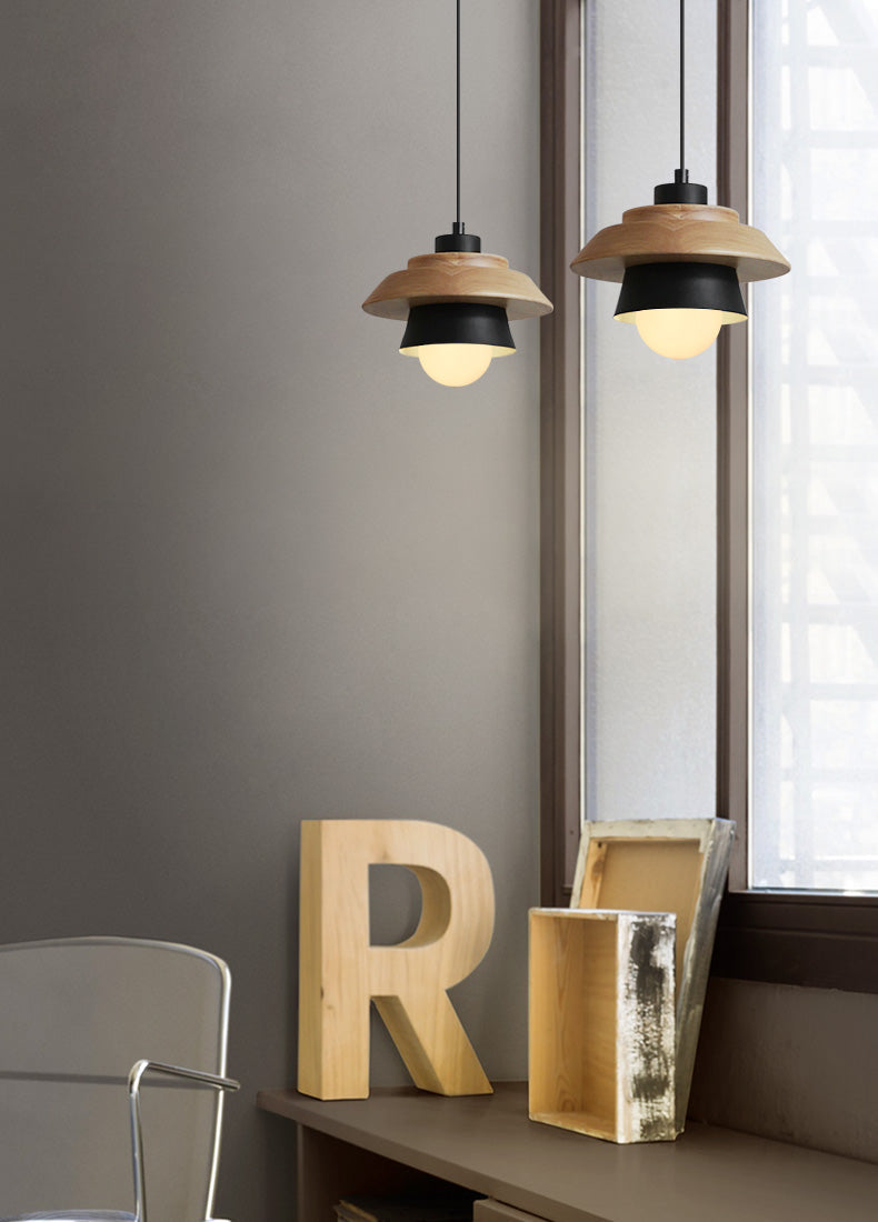 Modern Nordic wood pendant lamp