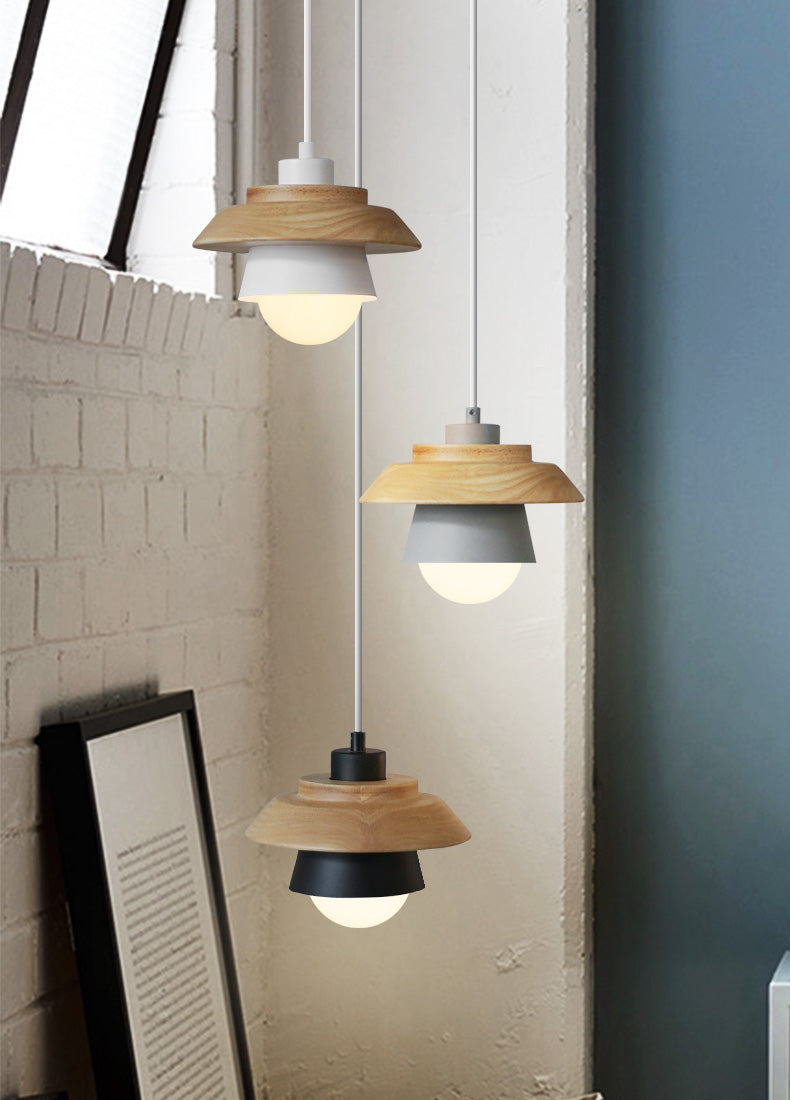 Modern Nordic wood pendant lamp