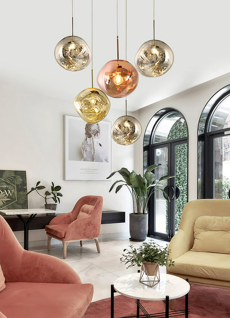 Colorful Warped Pendant Lights