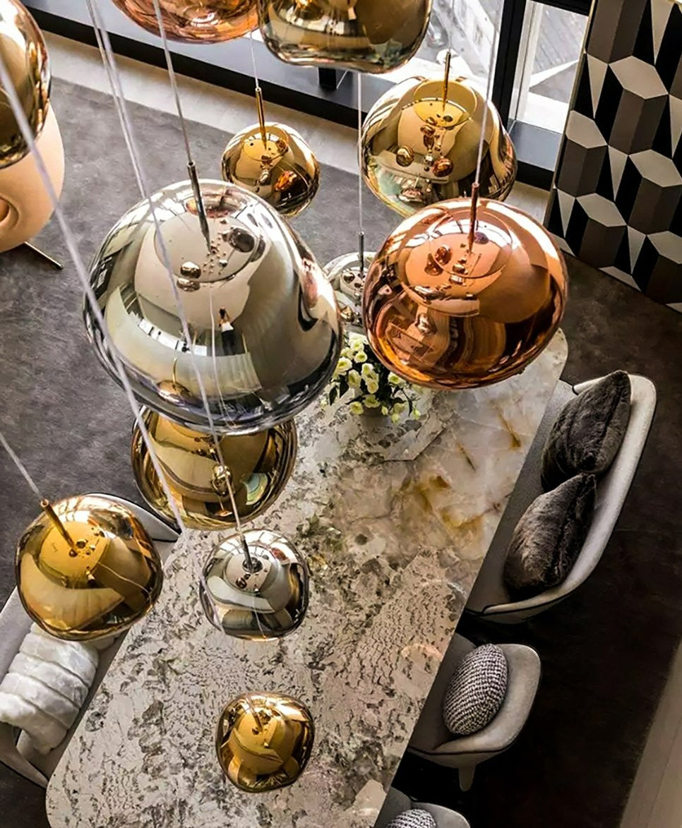 Colorful Warped Pendant Lights