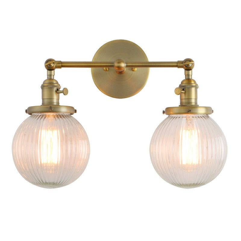 Textured Glass Two-Bulb Wall Sconce
