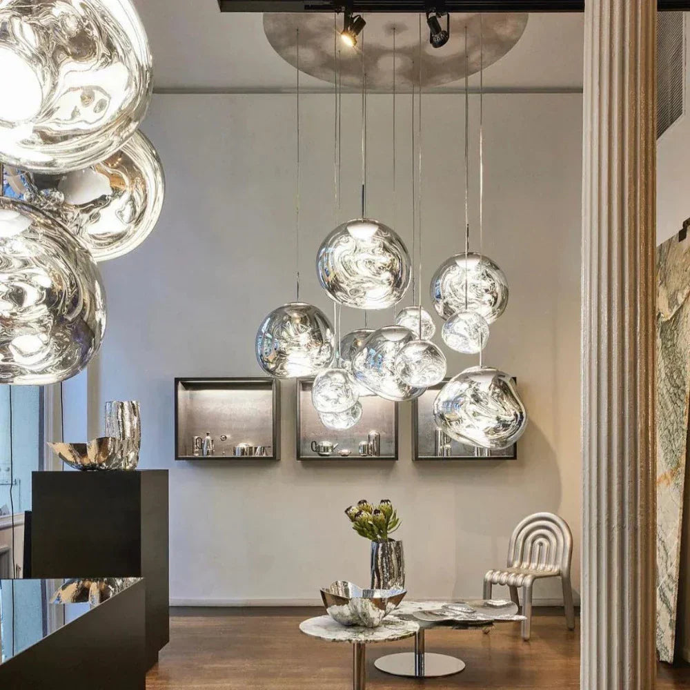 Colorful Warped Pendant Lights