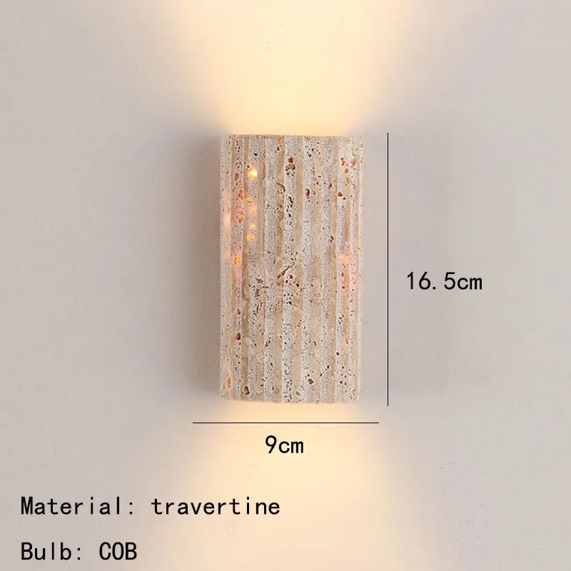 Stoneform | 3D Carved Stone Wall Lamp for Bedrooms & Hallways (1pc)